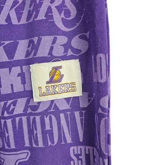 🔥237 NBA Los Angeles Lakers Wide Leg Graphic Jogger Pants - Picture 5 of 8